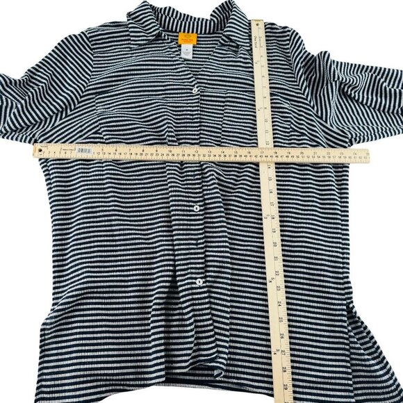 Ruby Rd. Womens Striped Button-Down Shirt Size 1X Polyester/Rayon/Spandex - Picture 3 of 5